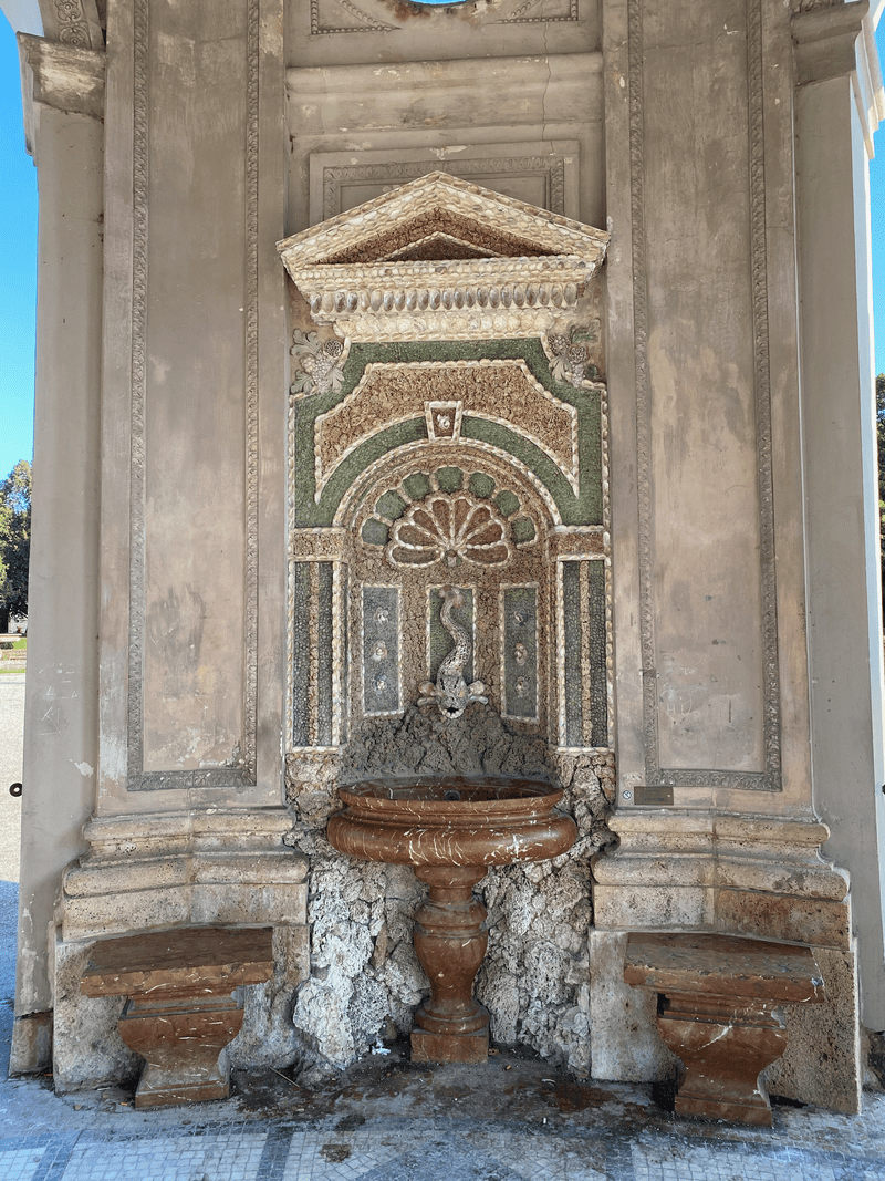 One of the water basins inside the Diana temple.