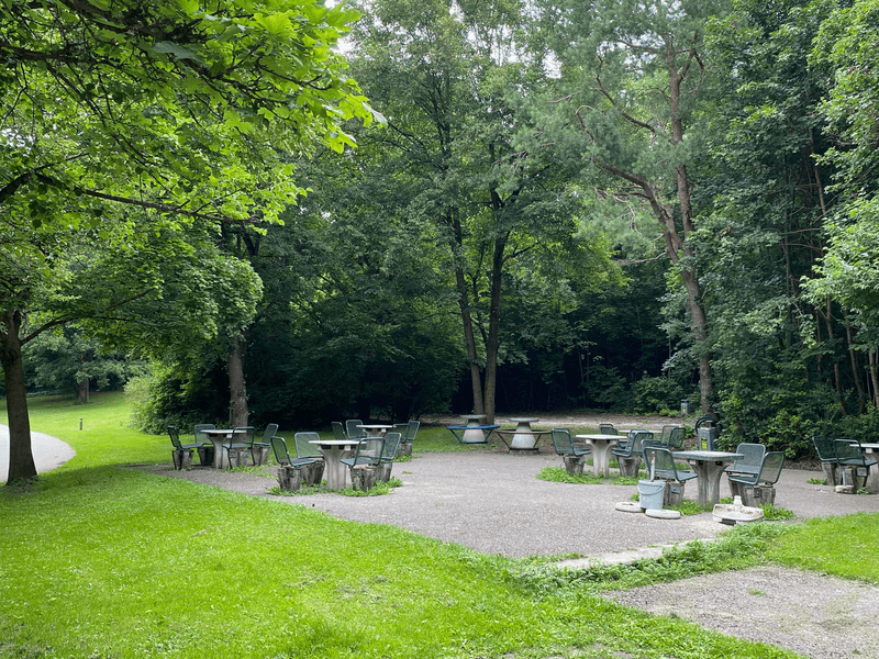 Tables and chairs for socializing